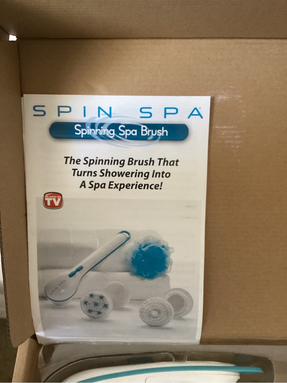 Spin Spa Bath Brush Set - White & Blue - Picture 2 of 2